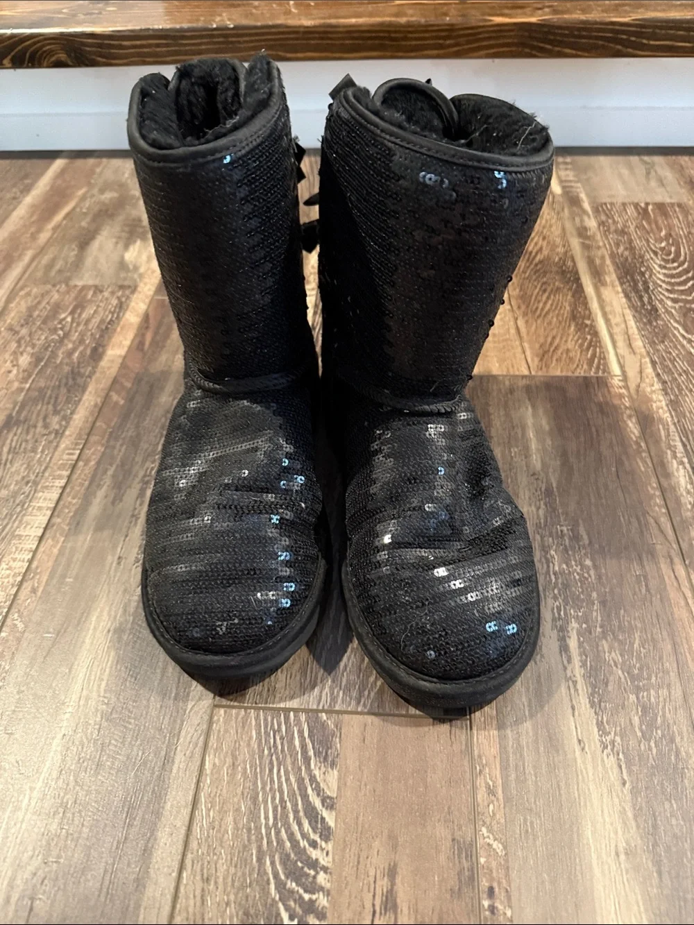 UGG Black Sequin Sheepskin Winter Boots